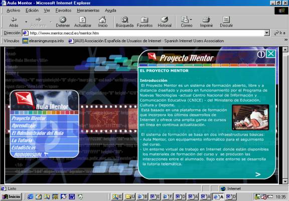 Screenshot of the website