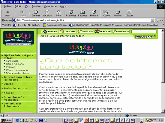 Screenshot of the website
